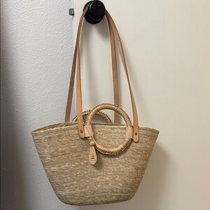 Caminito Natural Tan Woven Tote Bag